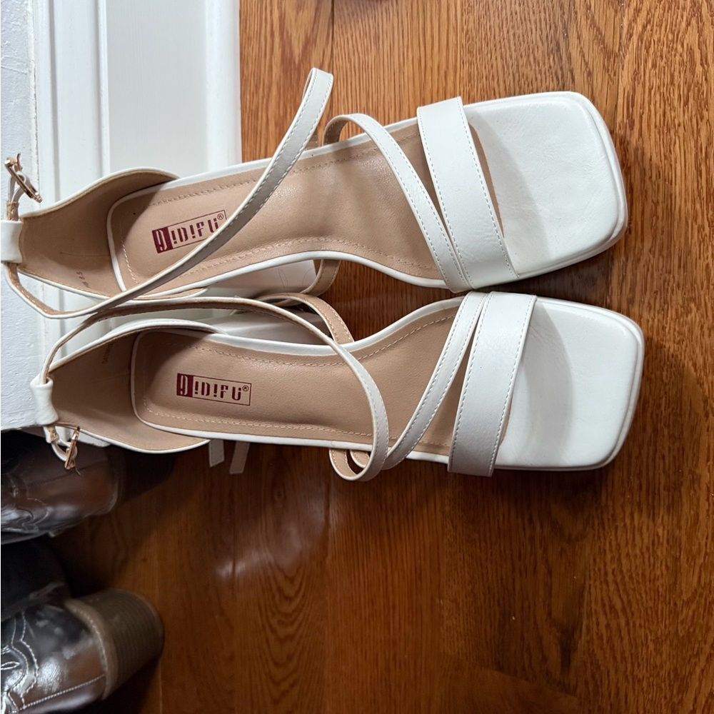 Elegant White Strappy Heels